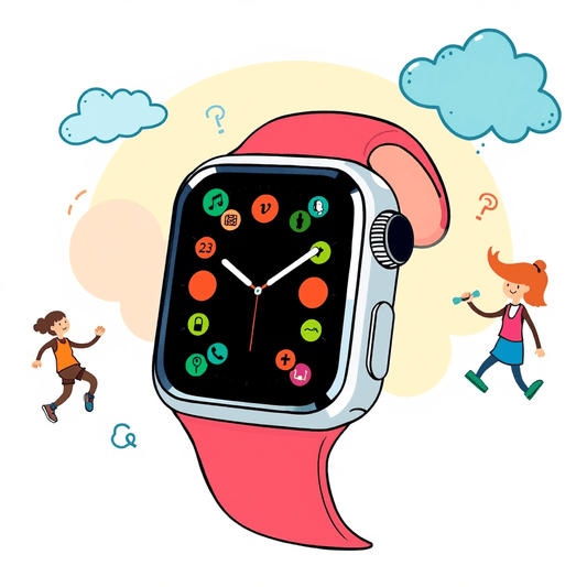 Red Apple Watch SE 2 with colorful app icons and sleek design