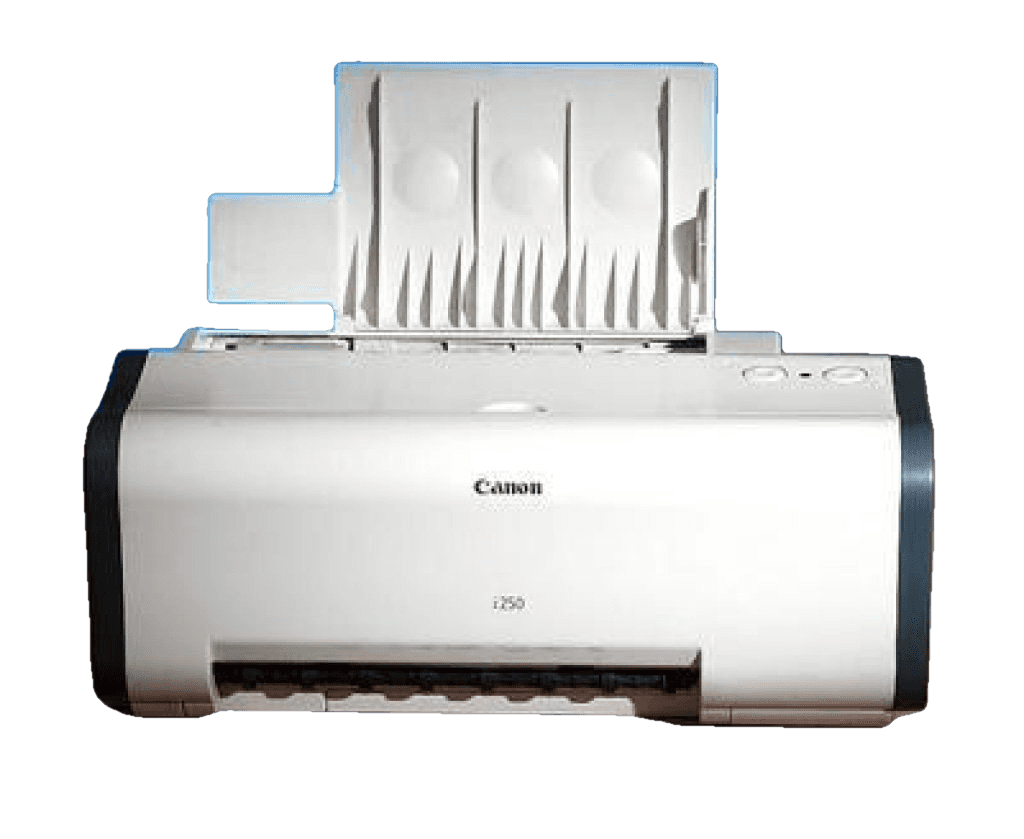Canon Tes printer with sleek silver and black accents and modern design