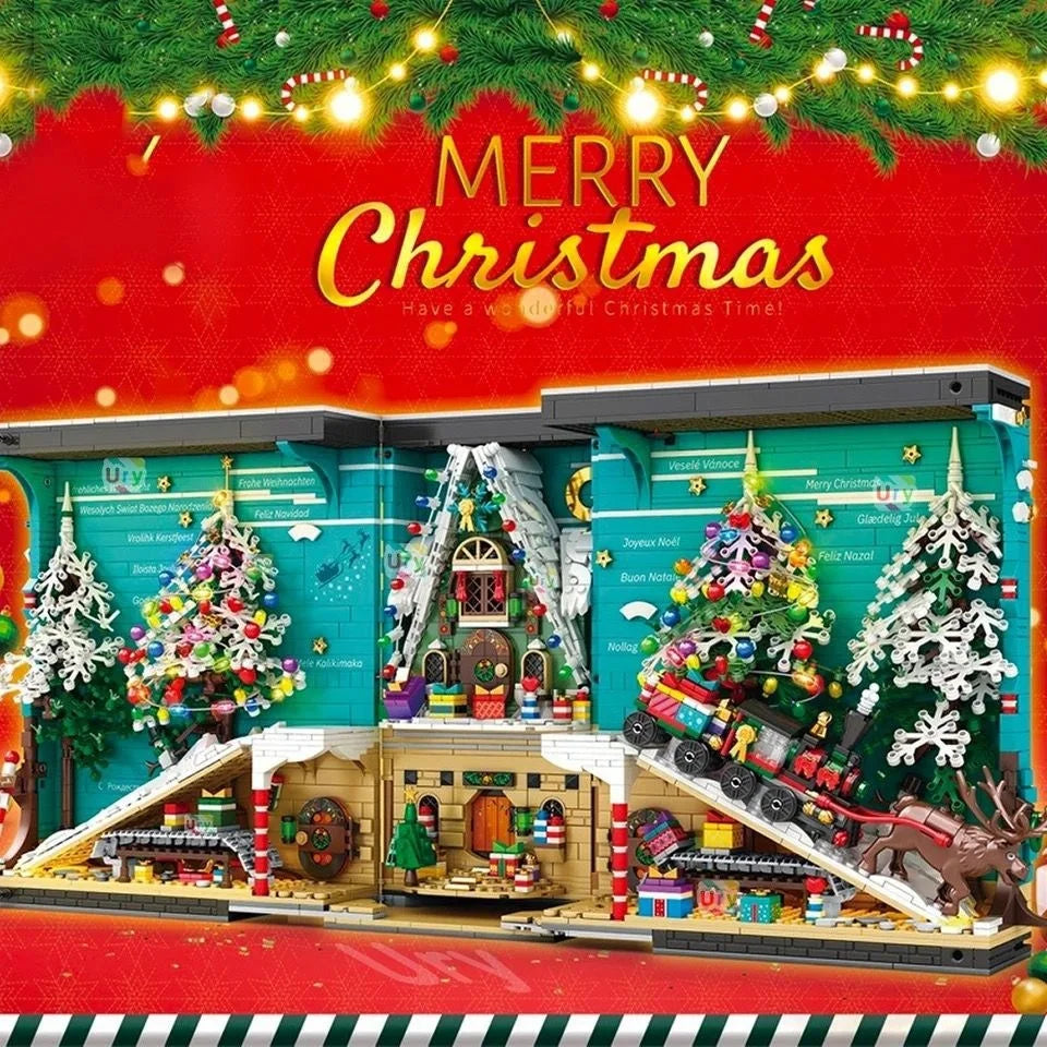 Lego Christmas village set with detailed miniature houses trees and trains for A A A A Tes
