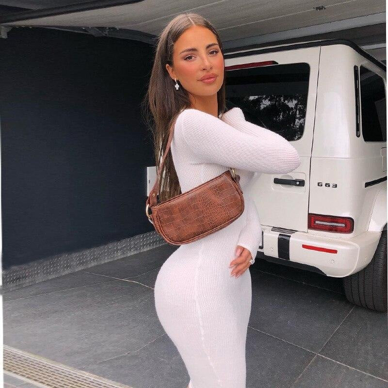 White ribbed bodysuit with brown crossbody bag from cm 大きな胸-リアルラブド ル ck19040808 美智子