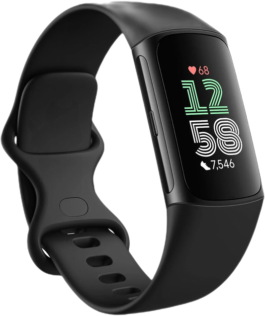 Black fitness tracker displaying time and health metrics for active sports enthusiasts