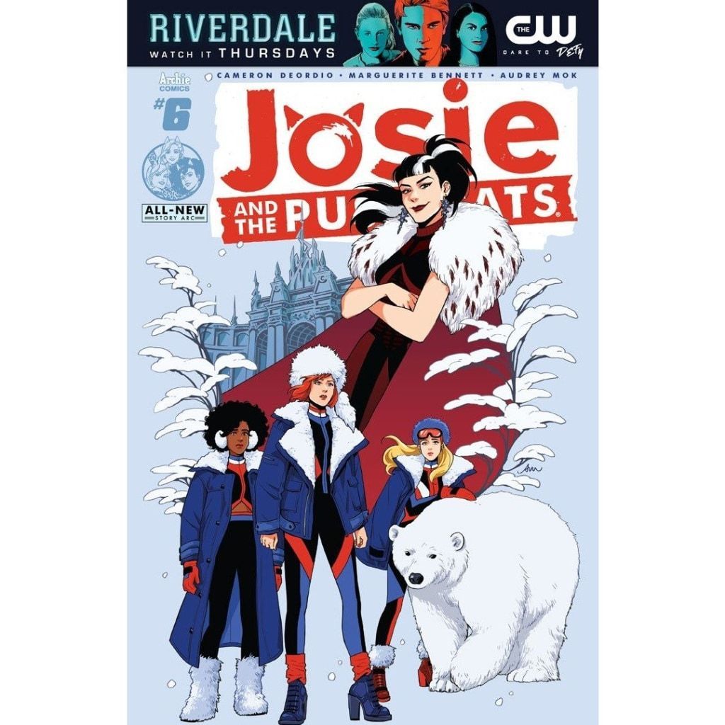 Josie and the Pussycats comic book cover with a striking red and white fur-trimmed outfit for Swap Photos 2