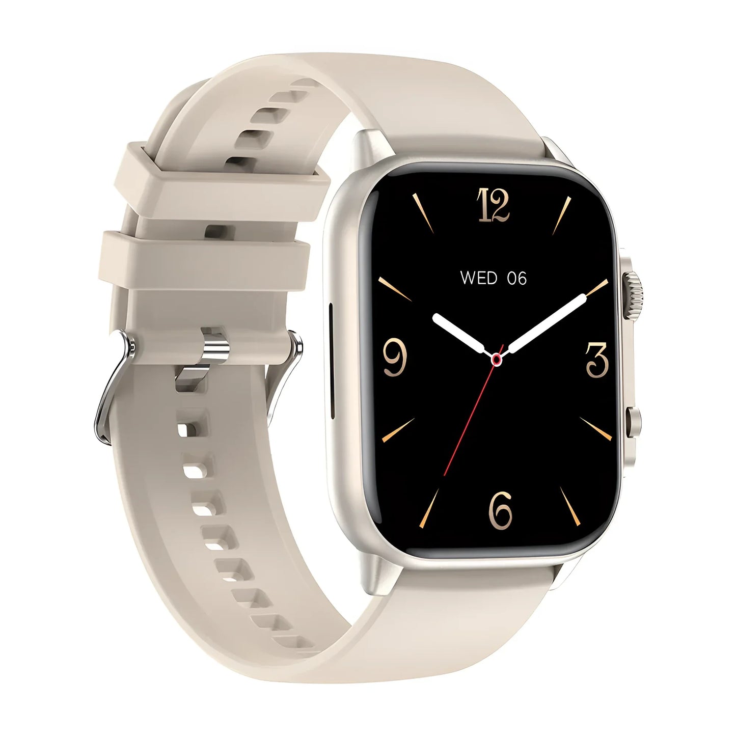 Beige Smart Watch with Rectangular Silver Case and Black Digital Display for Coros Apex 2