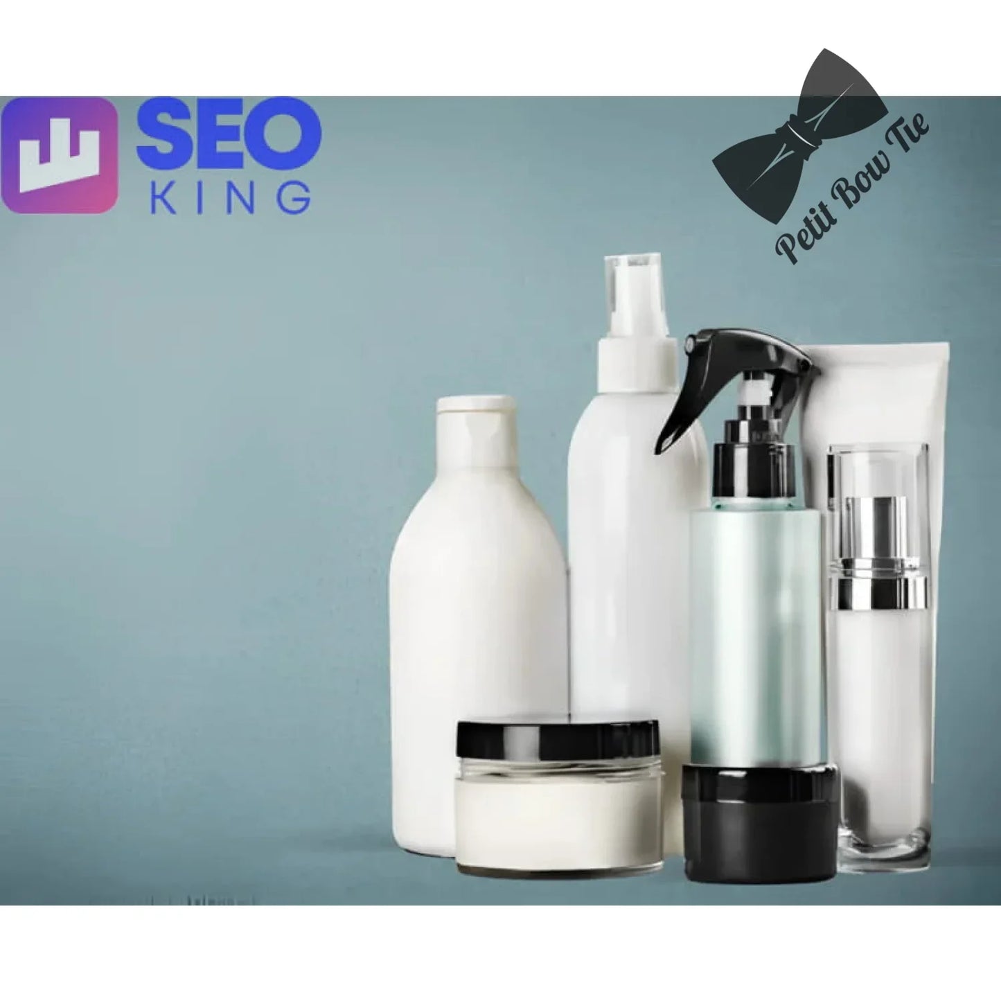 White matte cosmetic bottle with pump dispenser for Background Credit Test product