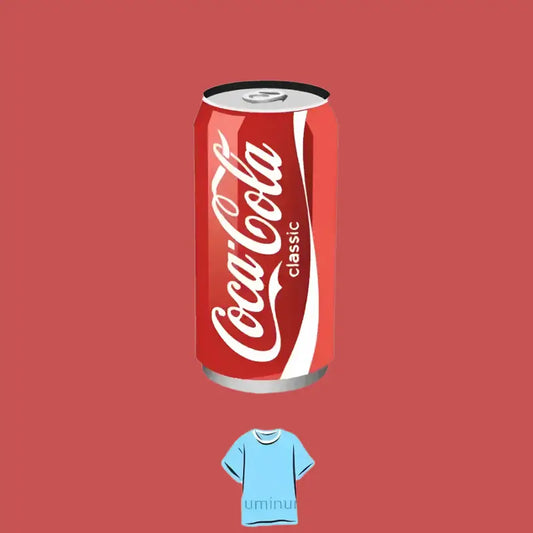 Red Coca-Cola Classic can with white script and silver tab on a product display