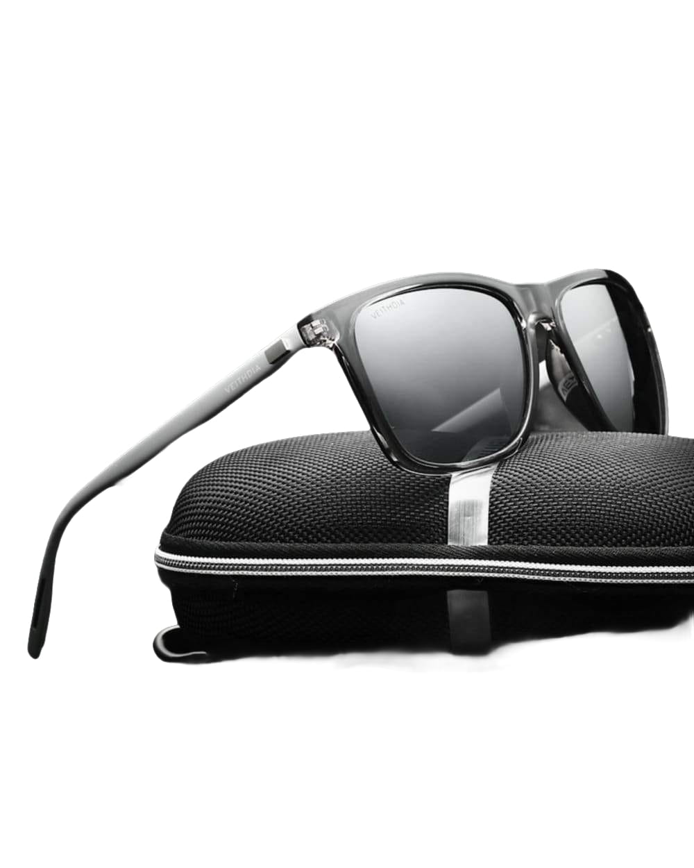 Black rectangular frame sunglasses with silver accents and lenses from CM 大きな胸-リアルラブド CK19040808 美智子