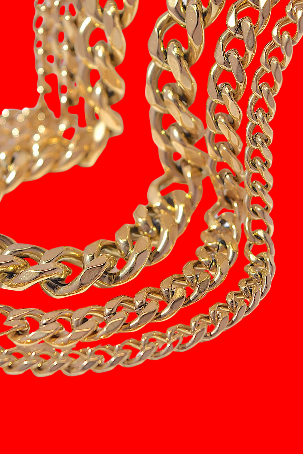 Gold curb chain necklace with interlocking links and polished finish from Copy 2 of 1 a Bali