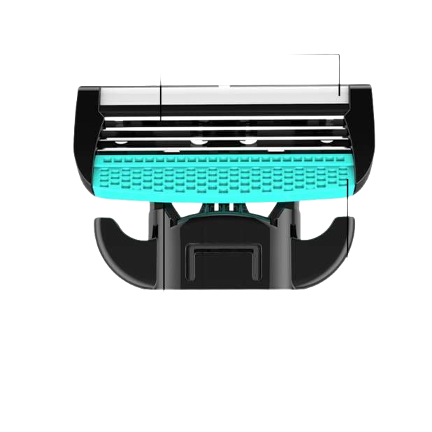 Razor blade with teal and black design from Gillette in Copy 2 of 1 a Bali product