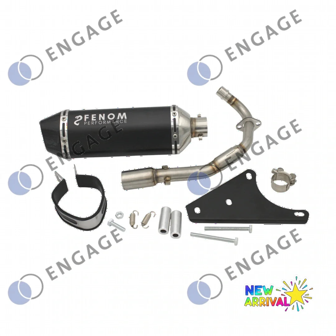 Fenom Performance black and silver exhaust system with adjustable clamp for EasyTest