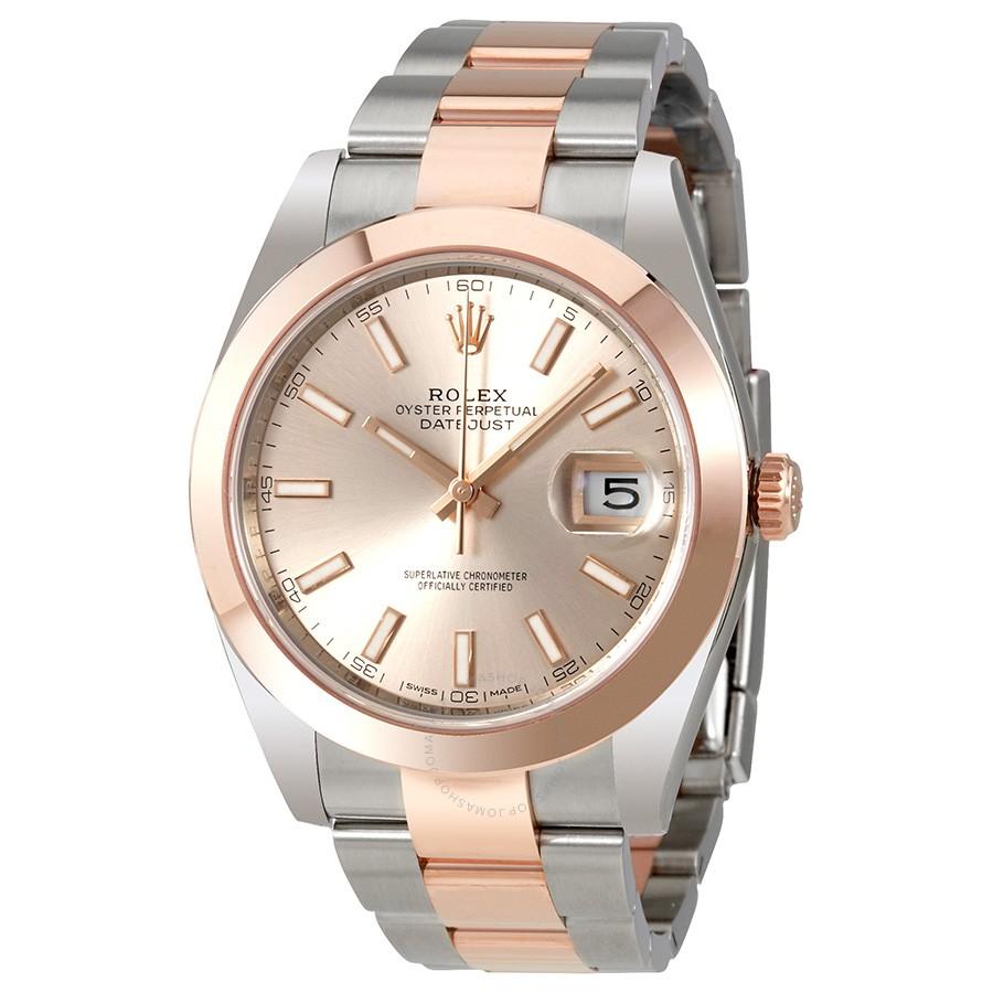 Rolex Oyster Perpetual Datejust watch with two-tone stainless steel and rose gold bracelet and champagne dial in Rolex Watch Collection