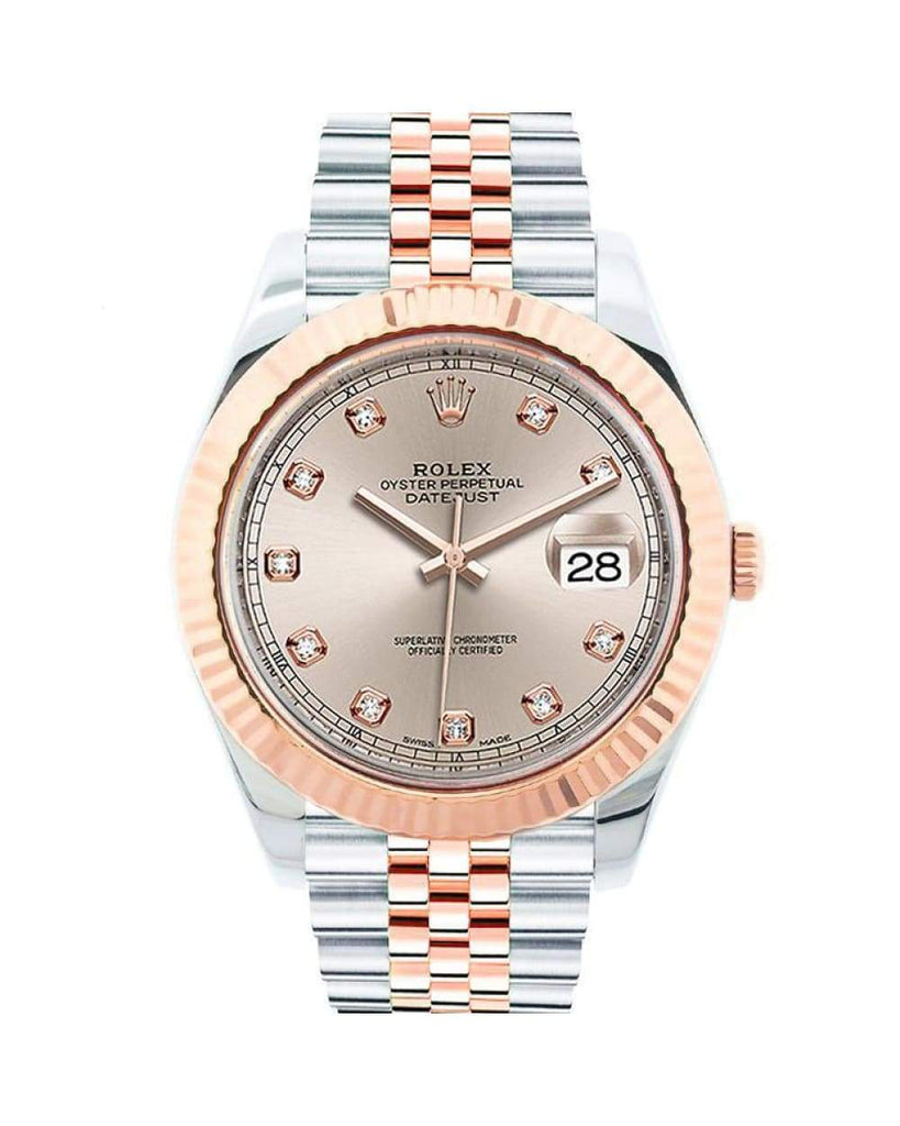 Rolex Datejust watch with two-tone stainless steel and rose gold bracelet and diamond champagne dial in Rolex Watch Collection