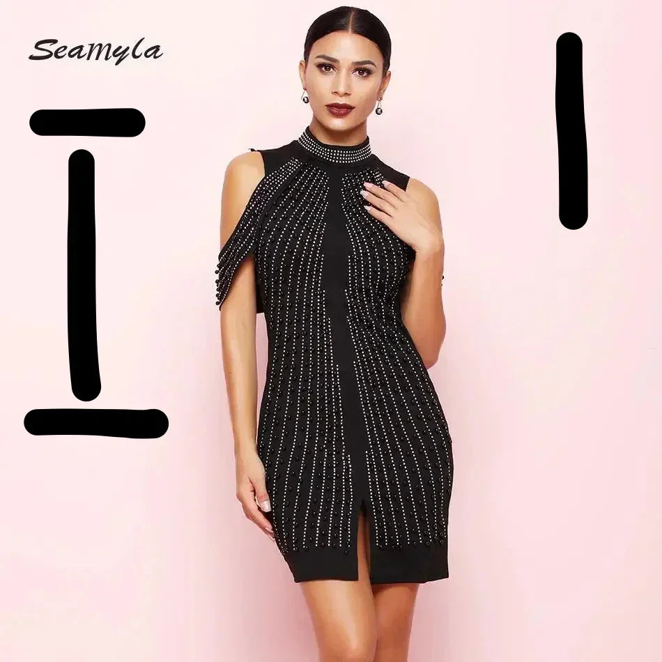 Woman In Black Dress With White And Black Pattern - 4 Products New Title Fix