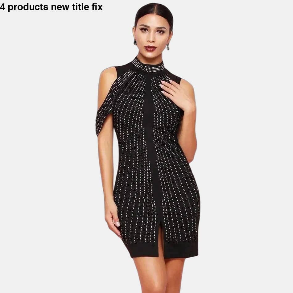 Woman In Black Dress With White And Black Pattern - 4 Products New Title Fix