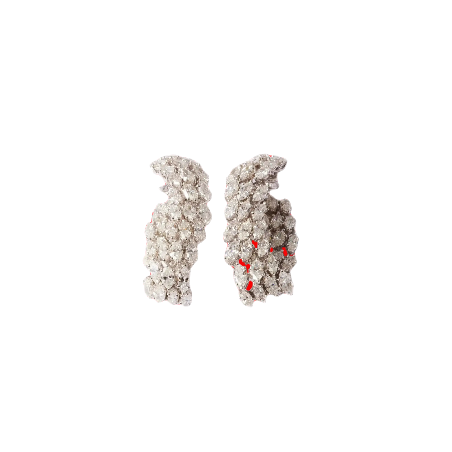 High resolution image of a pair of silver and white earrings from 3 SPE Product QA 5