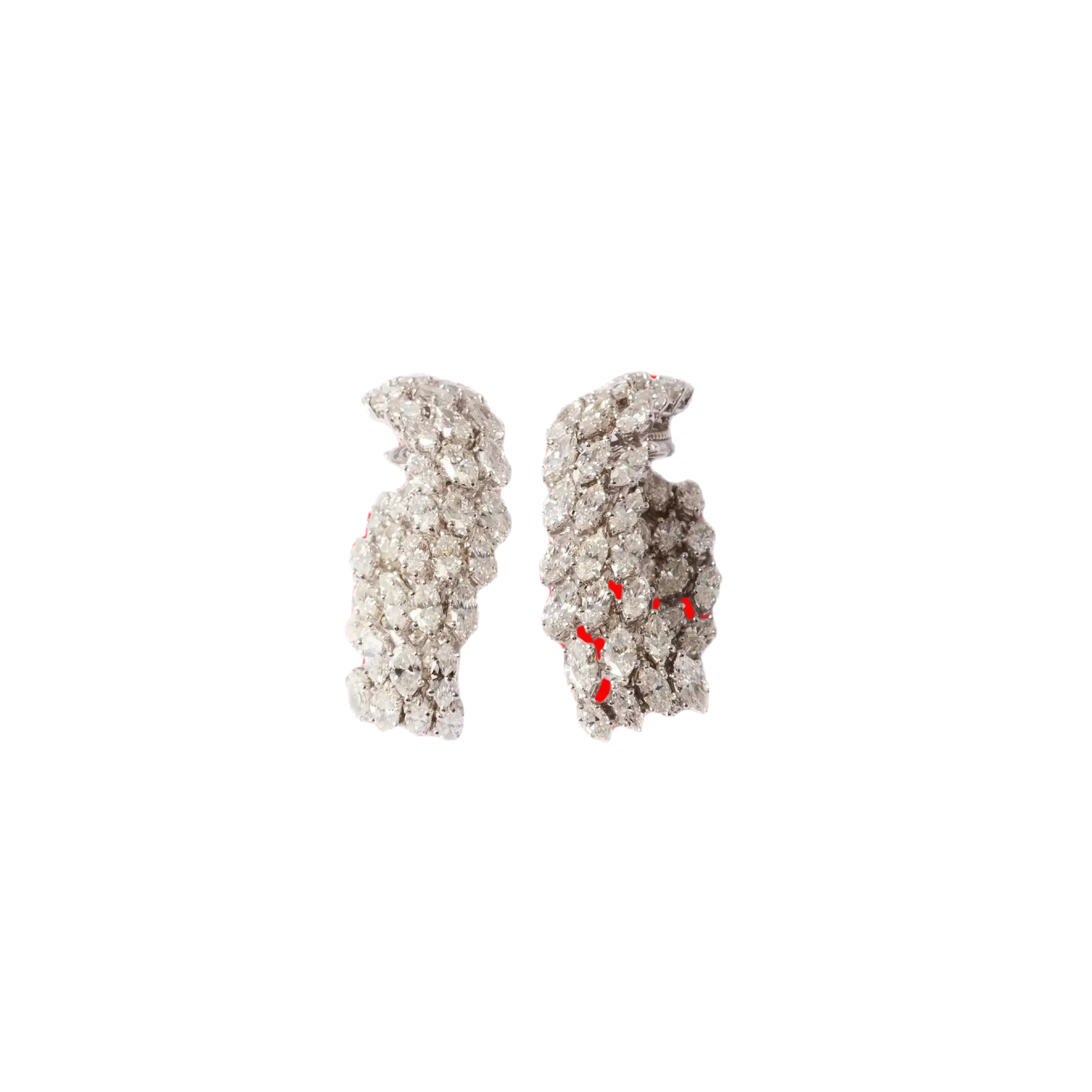 High resolution image of a pair of silver and white earrings from 3 SPE Product QA 5