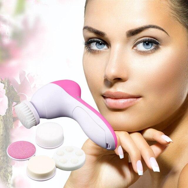 Pink and white Facial Cleansing Brush with Interchangeable Heads for Zip Product