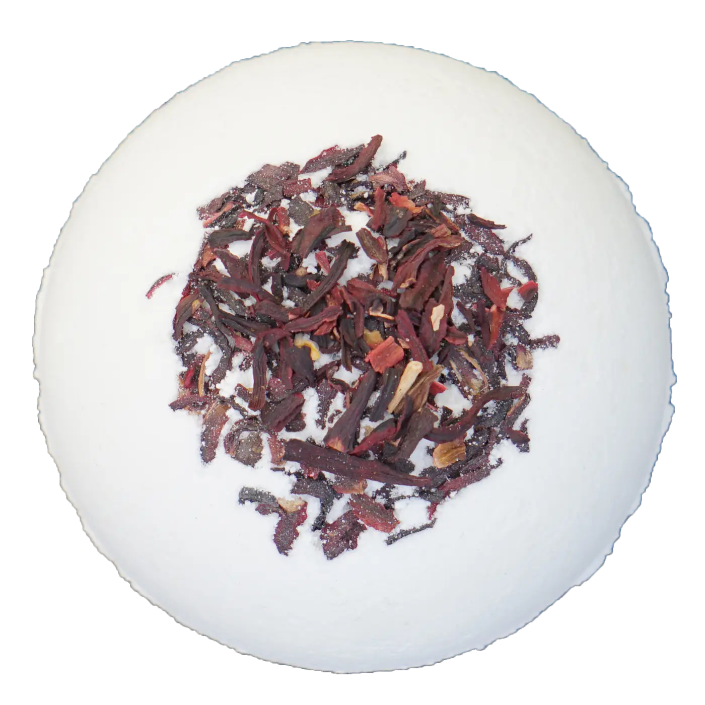 Dried flower tea blend in a white bowl for Skulls and Roses Men’s High Tops footwear