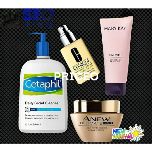 Cetaphil daily facial cleanser bottle with pump white and blue label on a background credit test2 setup