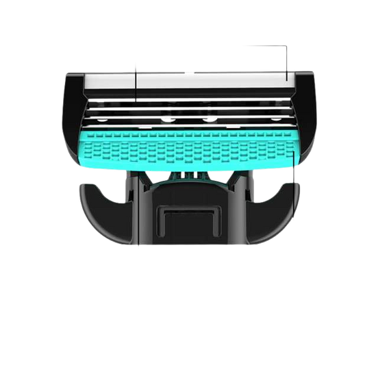 Razor blade with teal and black design from Gillette in Copy 2 of 1 a Bali product