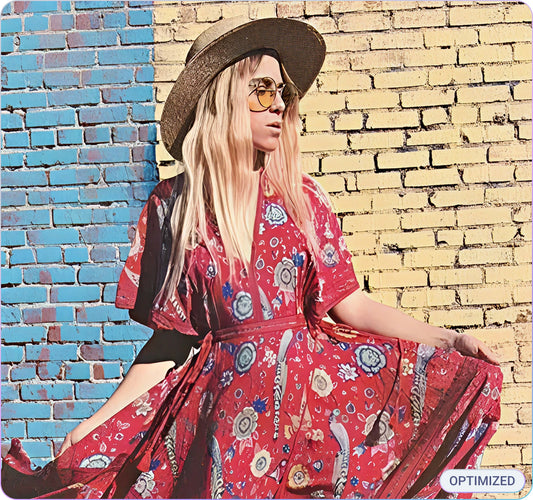 A vibrant red floral print dress with a v-neckline and short sleeves from black black black black black black black black