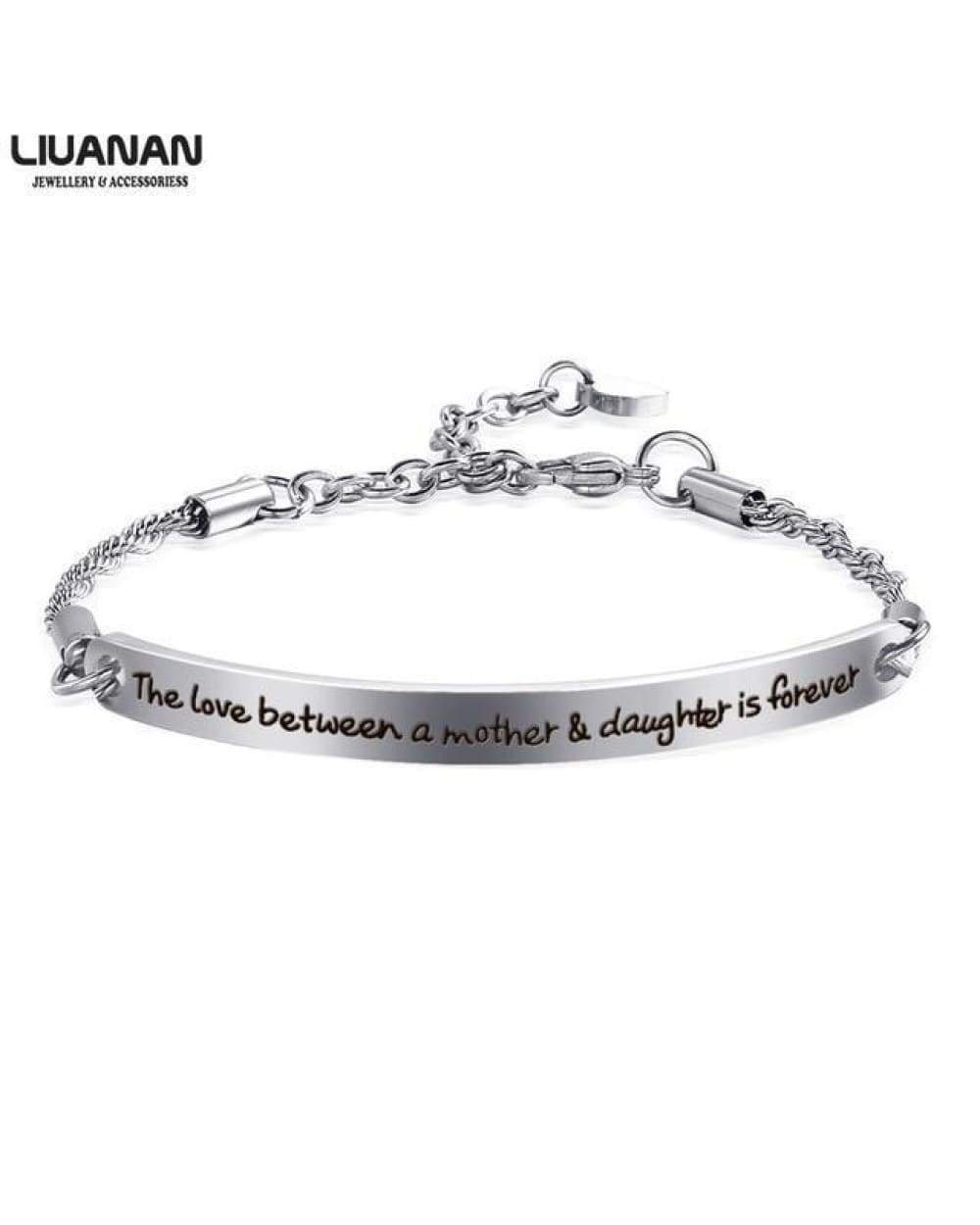 Silver-toned metal bracelet with a curved bar for stylish accessories