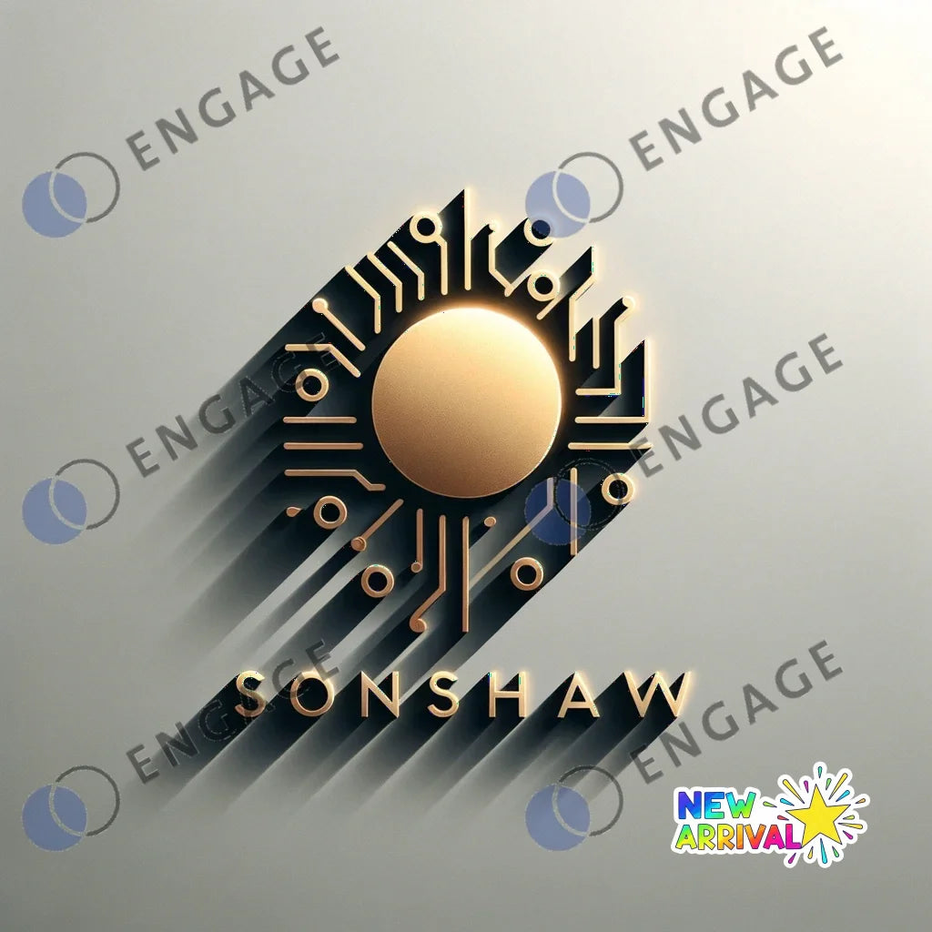 Golden circuit board logo with central circular component for New Arrival Test Product