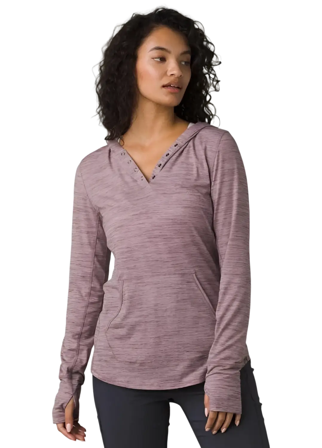 Lavender Heathered Hoodie with Hood and Drawstring by Prana for New Product Sale
