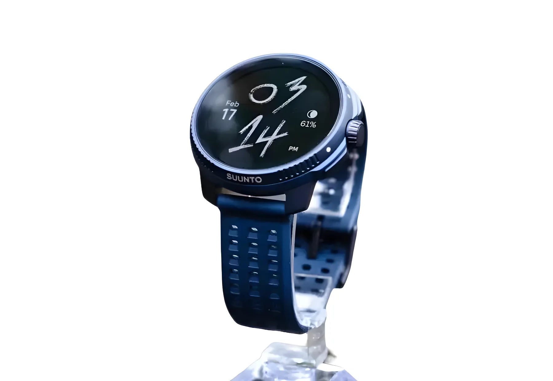 Blue Suunto Race smartwatch showcasing advanced fitness and running features