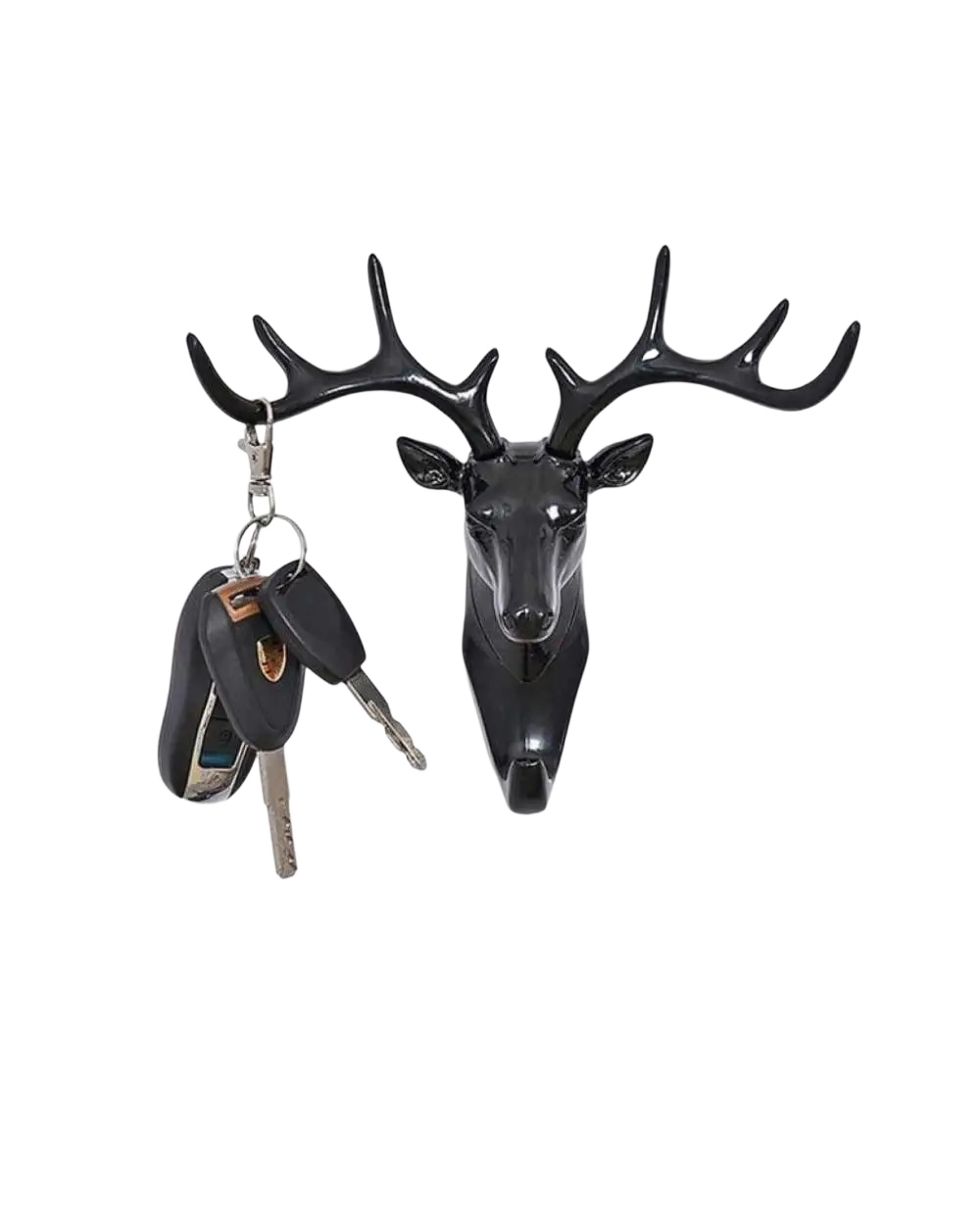 Black deer head key holder with antlers and hook for keys for Swap Photos to Test