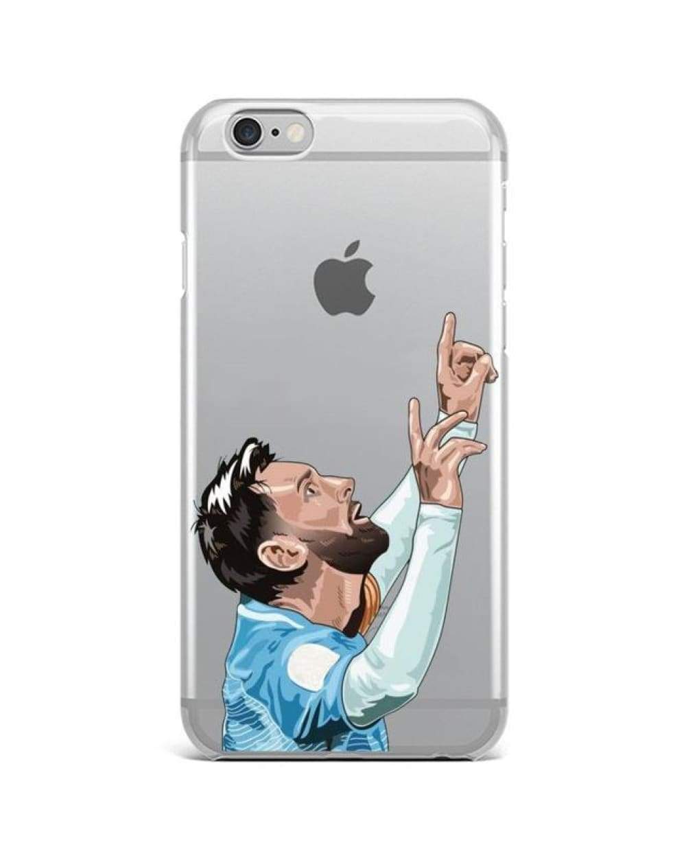 Silver iPhone 6s case with Messi graphic design for Swap Photos to Test product