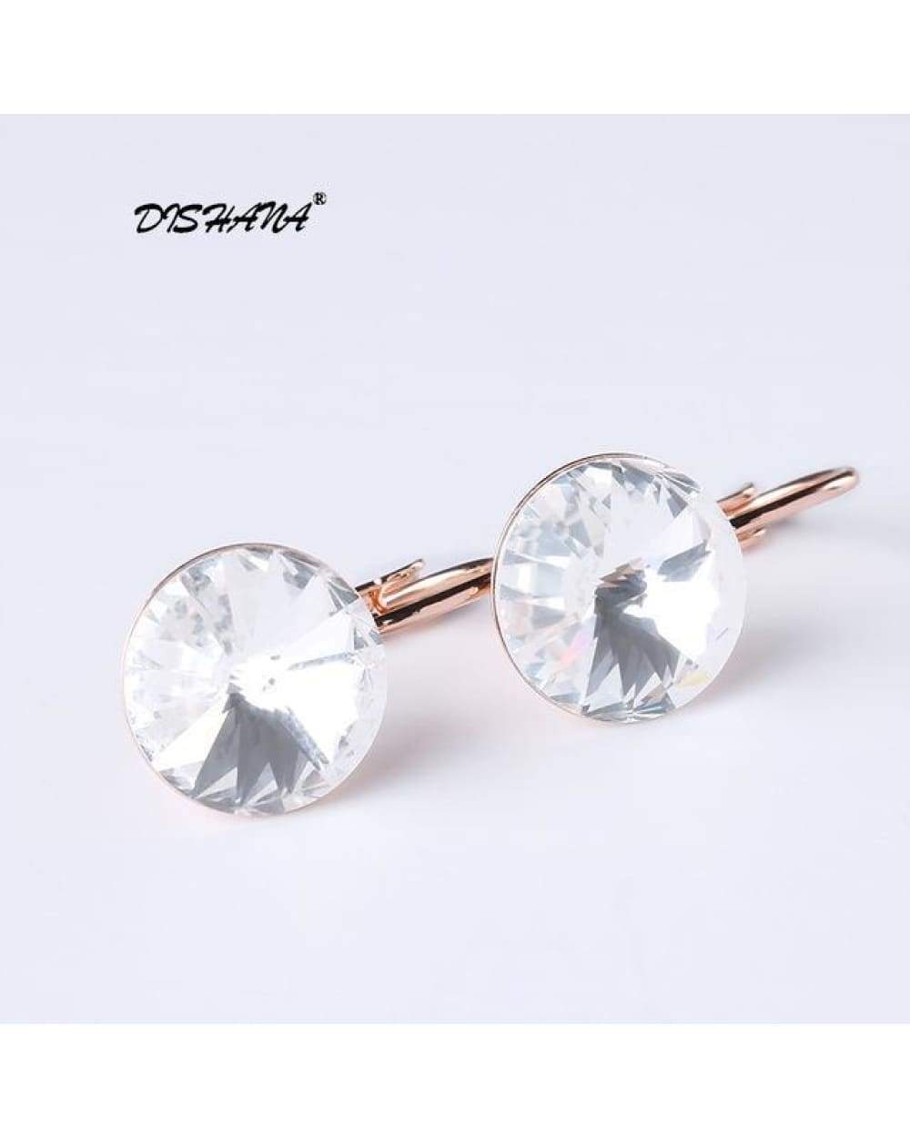 Rose gold and clear crystal stud earrings from Swaps 4 product display
