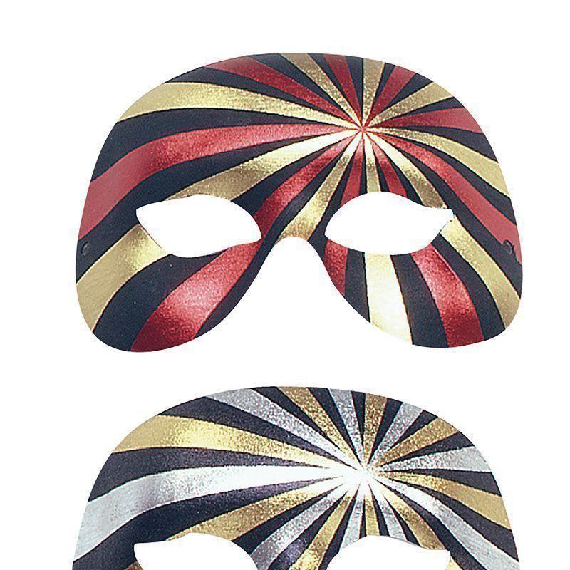 Decorative masquerade masks in red, gold, and black - transparent PNG design