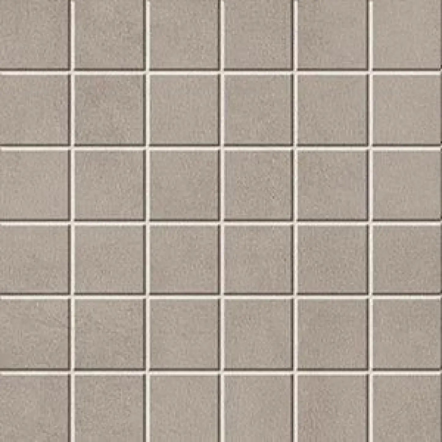 Gray square mosaic tile with subtle texture and light grout lines perfect for sports and fitness flooring setups