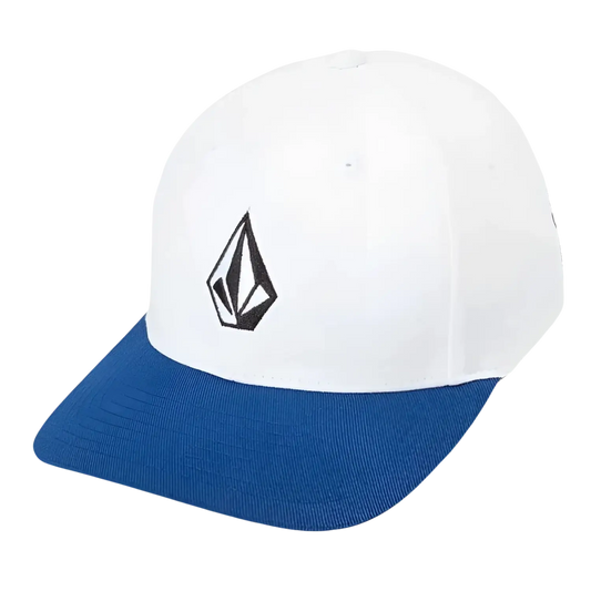 White Diamond Hat featuring a blue and white cap with a black bow tie logo